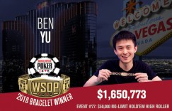 【扑克反水】Ben Yu赢得WSOP $50,000豪客赛冠军