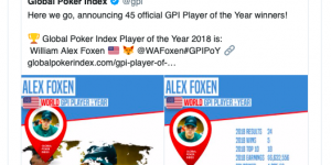【扑克反水】Alex Foxen荣获GPI POY，女友蝉联GPI女子POY！