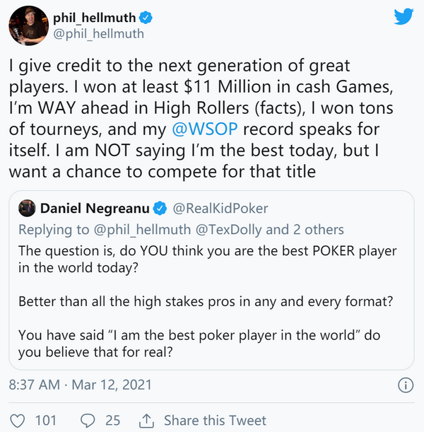 Phil Hellmuth声称他在游戏中至少盈利1100万美元