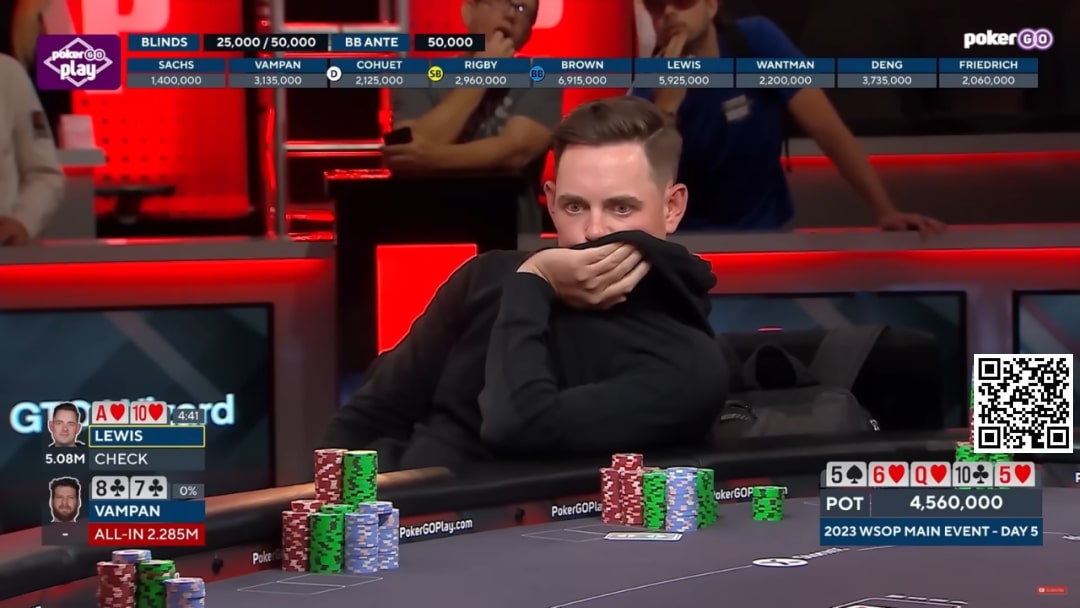 【EV扑克】讨论 | 在WSOP主赛Day5比赛中，弃掉同花坚果：Toby Lewis的决定是否正确？